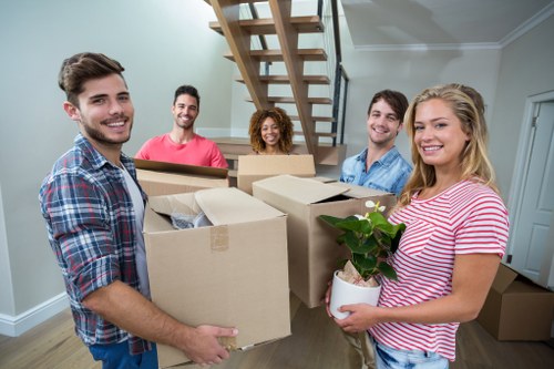 House movers preparing a Limehouse home move near local apartments