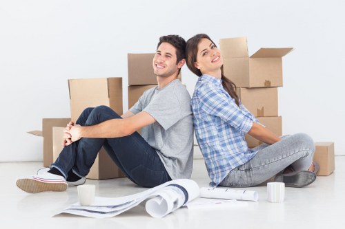 Fragile items and packing materials prepared for a Limehouse move