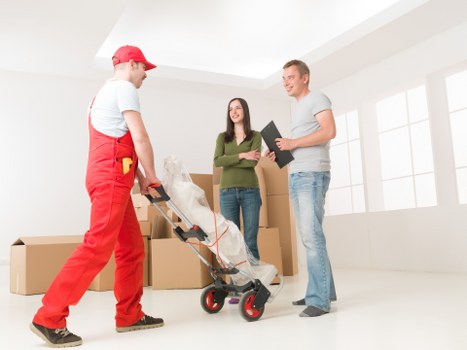 Residential flat moving help in Limehouse with boxes and furniture