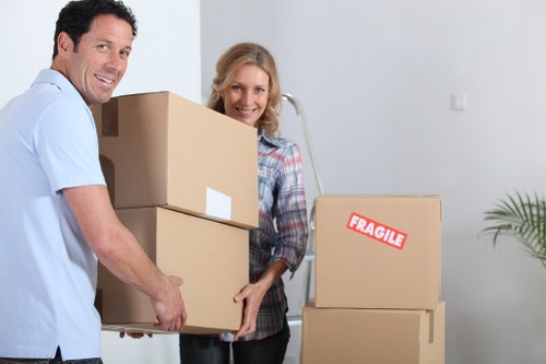 Removal van parked for a flat move in Limehouse