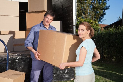 Local Limehouse packing team preparing fragile household items